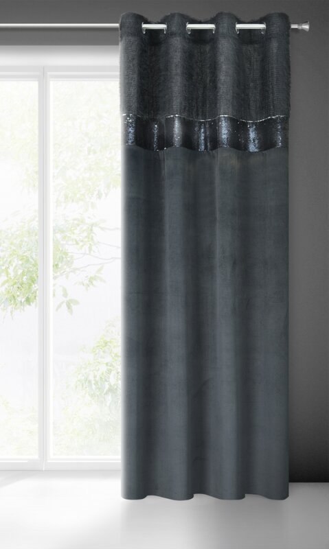 ZASŁONA GOTOWA JASMIN 140 X 250 CM CZARNY EUROFIRANY ZASŁONA GOTOWA JASMIN 140 X 250 CM CZARNY EUROFIRANY