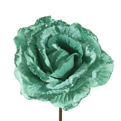 KWIAT ŚWIĄTECZNY DEKORACYJNY 48C FI 11 CM TURKUSOWY EUROFIRANY KWIAT ŚWIĄTECZNY DEKORACYJNY 48C FI 11 CM TURKUSOWY EUROFIRANY