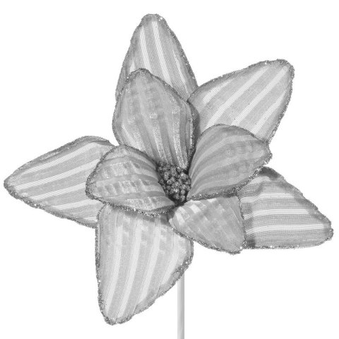 KWIAT ŚWIĄTECZNY DEKORACYJNY 51B FI 24 CM SREBRNY EUROFIRANY KWIAT ŚWIĄTECZNY DEKORACYJNY 51B FI 24 CM SREBRNY EUROFIRANY