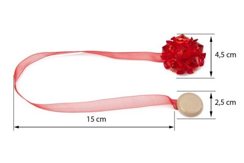 UPINACZ DEKORACYJNY Z MAGNESEM 15 CM CZERWONY EUROFIRANY UPINACZ DEKORACYJNY Z MAGNESEM 15 CM CZERWONY EUROFIRANY