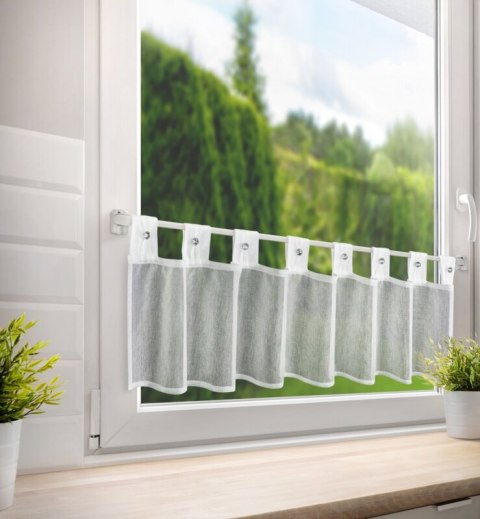 FIRANA GOTOWA SEVILLA NA SZELKACH 150 X 30 CM BIAŁY EUROFIRANY FIRANA GOTOWA SEVILLA NA SZELKACH 150 X 30 CM BIAŁY EUROFIRANY