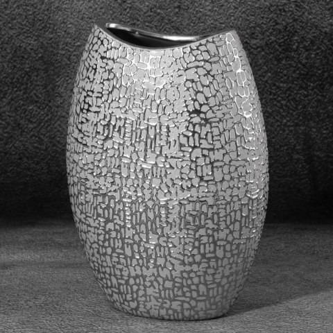 WAZON DEKORACYJNY RISO 18 X 9 X 26 CM SREBRNY EUROFIRANY WAZON DEKORACYJNY RISO 18 X 9 X 26 CM SREBRNY EUROFIRANY